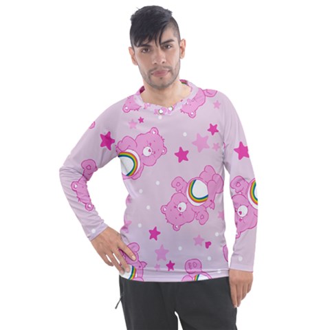 Cheer Bear Pink, Care, Care Bears, Cartoon Men s Pique Long Sleeve T-shirt by kyorashop23