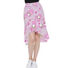 Cheer Bear Pink, Care, Care Bears, Cartoon Frill Hi Low Chiffon Skirt by kyorashop23