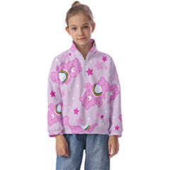 Cheer Bear Pink, Care, Care Bears, Cartoon Kids  Half Zip Hoodie