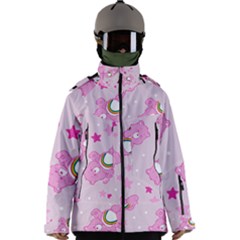 Cheer Bear Pink, Care, Care Bears, Cartoon Men s Zip Ski And Snowboard Waterproof Breathable Jacket