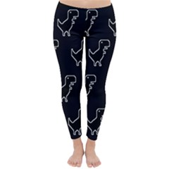 Cute Black, Dinosaur Classic Winter Leggings