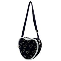 Cute Black, Dinosaur Heart Shoulder Bag by kyorashop23