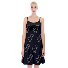 Cute Black, Dinosaur Spaghetti Strap Velvet Dress