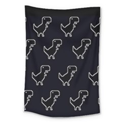 Cute Black, Dinosaur Large Tapestry