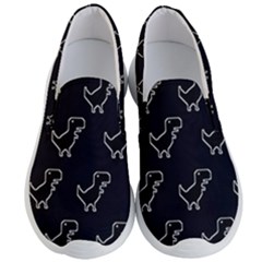 Cute Black, Dinosaur Men s Lightweight Slip Ons by kyorashop23