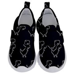 Cute Black, Dinosaur Kids  Velcro No Lace Shoes by kyorashop23