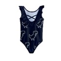 Cute Black, Dinosaur Kids  Frill Swimsuit View2