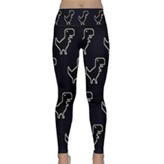 Cute Black, Dinosaur Lightweight Velour Classic Yoga Leggings by kyorashop23