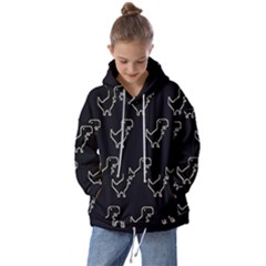 Cute Black, Dinosaur Kids  Oversized Hoodie