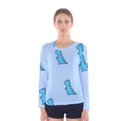 Dinosaur , Cute, Pastel, Women s Long Sleeve T-shirt