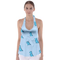 Dinosaur , Cute, Pastel, Tie Back Tankini Top by kyorashop23