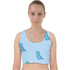 Dinosaur , Cute, Pastel, Velvet Racer Back Crop Top by kyorashop23