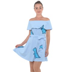 Dinosaur , Cute, Pastel, Off Shoulder Velour Dress by kyorashop23