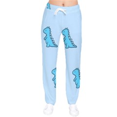 Dinosaur , Cute, Pastel, Women Velvet Drawstring Pants