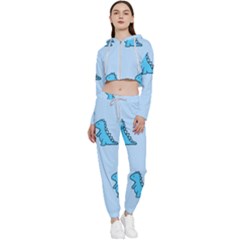 Dinosaur , Cute, Pastel, Cropped Zip Up Lounge Set by kyorashop23