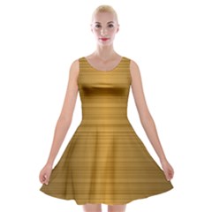 Gold, Desenho, Golden, Metal, Shiny, Velvet Skater Dress