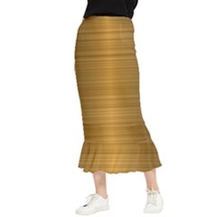 Gold, Desenho, Golden, Metal, Shiny, Maxi Fishtail Chiffon Skirt by kyorashop23