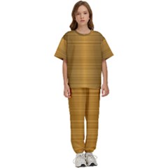 Gold, Desenho, Golden, Metal, Shiny, Kids  T-shirt And Pants Sports Set