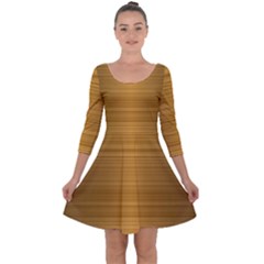 Gold, Desenho, Golden, Metal, Shiny, Quarter Sleeve Skater Dress by kyorashop23