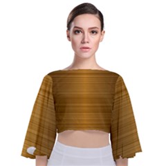 Gold, Desenho, Golden, Metal, Shiny, Tie Back Butterfly Sleeve Chiffon Top