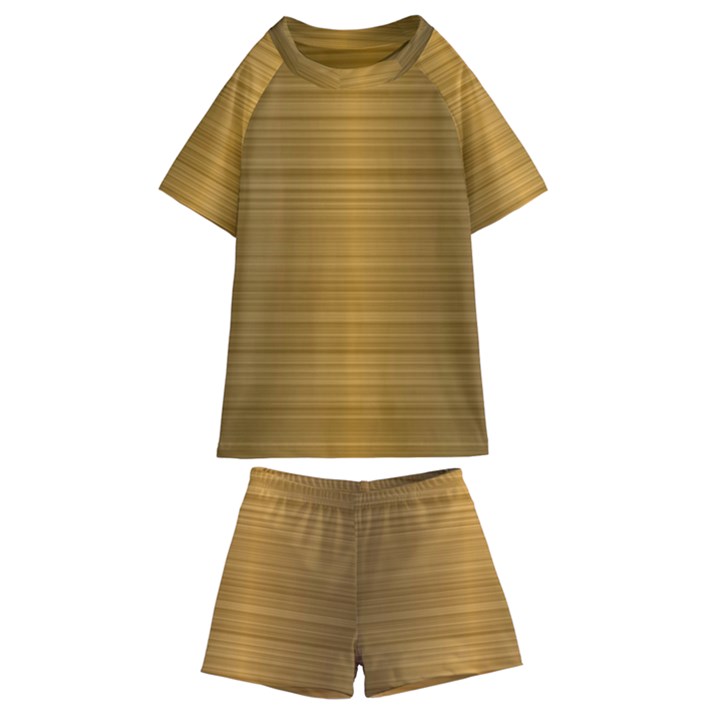 Gold, Desenho, Golden, Metal, Shiny, Kids  Swim T-Shirt and Shorts Set