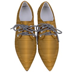 Gold, Desenho, Golden, Metal, Shiny, Pointed Oxford Shoes by kyorashop23