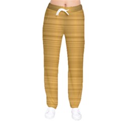 Gold, Desenho, Golden, Metal, Shiny, Women Velvet Drawstring Pants