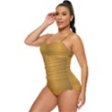 Gold, Desenho, Golden, Metal, Shiny, Retro Full Coverage Swimsuit View2