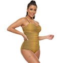 Gold, Desenho, Golden, Metal, Shiny, Retro Full Coverage Swimsuit View3