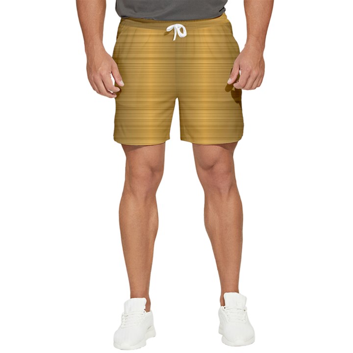 Gold, Desenho, Golden, Metal, Shiny, Men s Runner Shorts