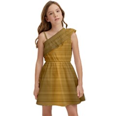 Gold, Desenho, Golden, Metal, Shiny, Kids  One Shoulder Party Dress by kyorashop23