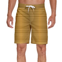 Gold, Desenho, Golden, Metal, Shiny, Men s Beach Shorts by kyorashop23