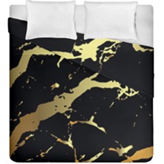 Marble Black, Kiss, Gold, Pretty Duvet Cover Double Side (king Size) by kyorashop23