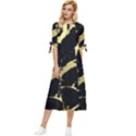 Marble Black, Kiss, Gold, Pretty Bow Sleeve Chiffon Midi Dress View1