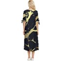 Marble Black, Kiss, Gold, Pretty Bow Sleeve Chiffon Midi Dress View4