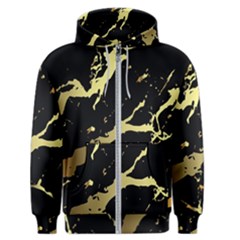 Marble Black, Kiss, Gold, Pretty Men s Zipper Hoodie