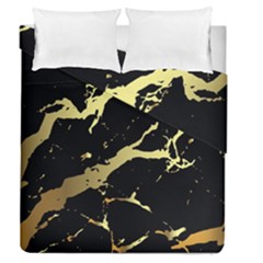 Marble Black, Kiss, Gold, Pretty Duvet Cover Double Side (queen Size) by kyorashop23