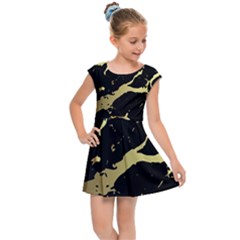 Marble Black, Kiss, Gold, Pretty Kids  Cap Sleeve Dress by kyorashop23