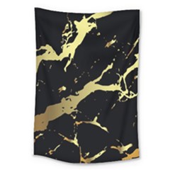 Marble Black, Kiss, Gold, Pretty Large Tapestry