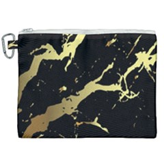 Marble Black, Kiss, Gold, Pretty Canvas Cosmetic Bag (xxl) by kyorashop23