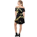 Marble Black, Kiss, Gold, Pretty Off Shoulder Chiffon Dress View2