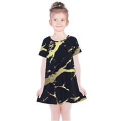 Marble Black, Kiss, Gold, Pretty Kids  Simple Cotton Dress