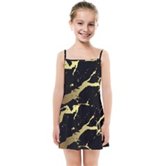 Marble Black, Kiss, Gold, Pretty Kids  Summer Sun Dress by kyorashop23