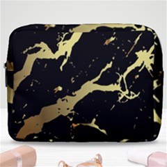 Marble Black, Kiss, Gold, Pretty Make Up Pouch (large) by kyorashop23