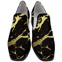 Marble Black, Kiss, Gold, Pretty Women Slip On Heel Loafers by kyorashop23