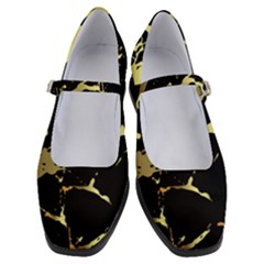 Marble Black, Kiss, Gold, Pretty Women s Mary Jane Shoes by kyorashop23