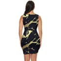 Marble Black, Kiss, Gold, Pretty Draped Bodycon Dress View4