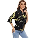 Marble Black, Kiss, Gold, Pretty Women s Quarter Sleeve Pocket Shirt View2