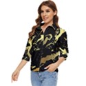 Marble Black, Kiss, Gold, Pretty Women s Quarter Sleeve Pocket Shirt View3