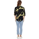 Marble Black, Kiss, Gold, Pretty Women s Quarter Sleeve Pocket Shirt View4